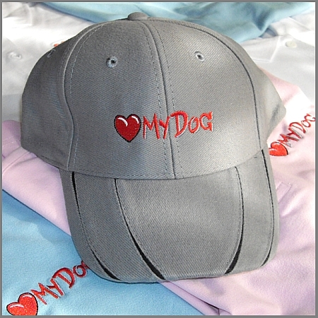 LuvMyDog Light Grey Embroidered Classic Cotton Cap