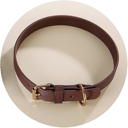 Herm Sprenger Brown Biothane and Solid Brass 25mm Dog Collars