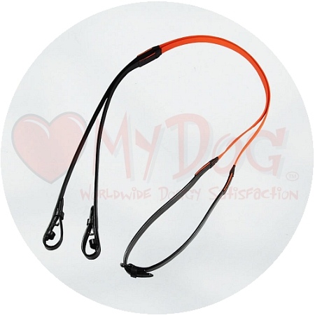 Audenham Black English Bridle Leather and Orange Biothane Premium Handcrafted Horse Reins