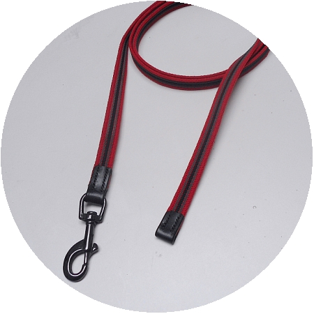 Audenham English Bridle Leather Rubberised Cotton Tracking Lead Red