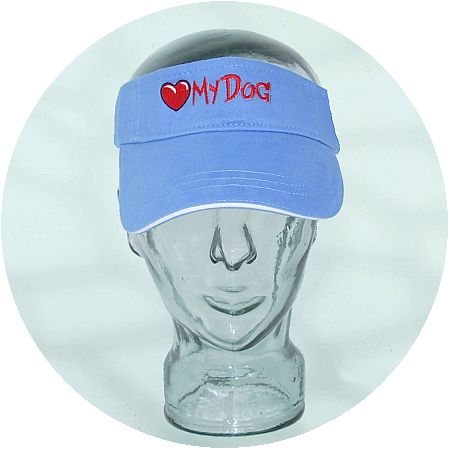 LuvMyDog Light Blue Embroidered Cotton Sun Visor