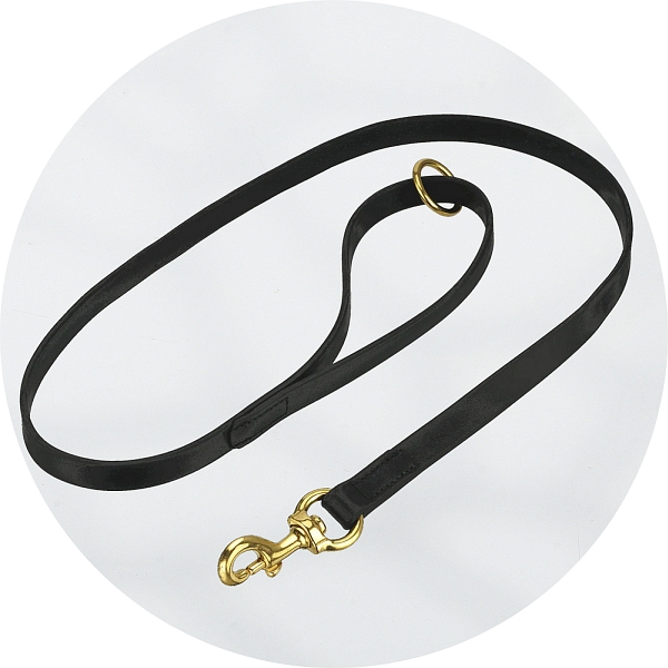 Herm Sprenger Black Biothane and Polished Brass Dog Lead 1.2m