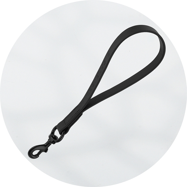 Herm Sprenger Black Biothane and Black Stainless Steel Hand Loop Dog Lead