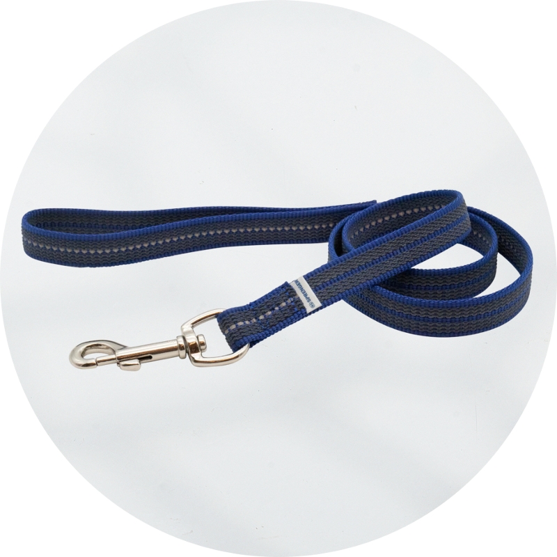 Herm Sprenger Blue Reflective Rubberised Nylon Long Lead