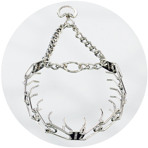 Herm Sprenger Polished Chrome Ultra Plus Swivel D Ring Prong Collar