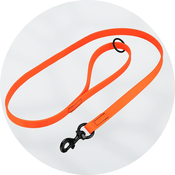 Herm Sprenger Orange Biothane and Blackened Brass Dog Lead 1.2m
