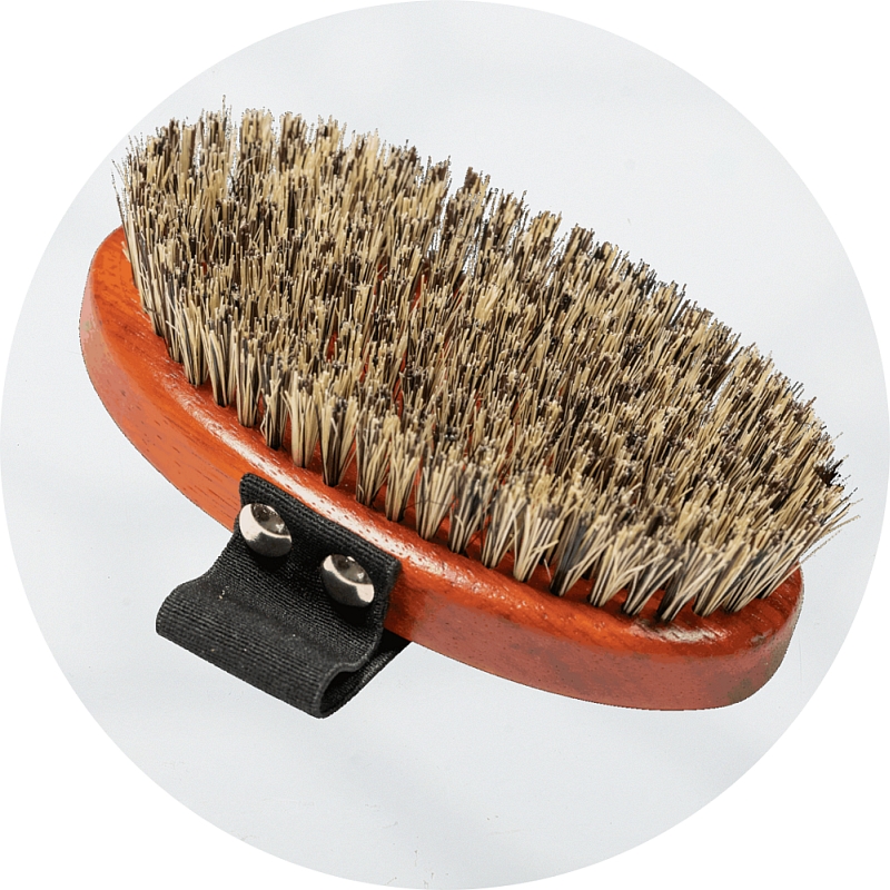 Herm Sprenger Wood Dog Grooming Brush Pure Grey Plant Fibre Bristles 