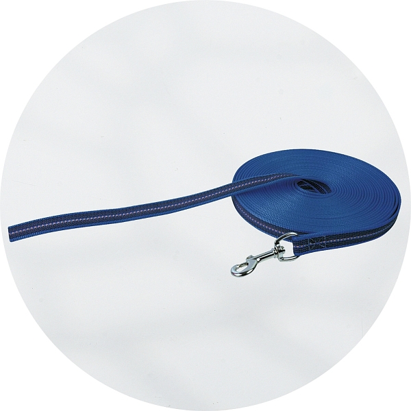 Herm Sprenger Blue Reflective Rubberised Nylon Tracking Lead