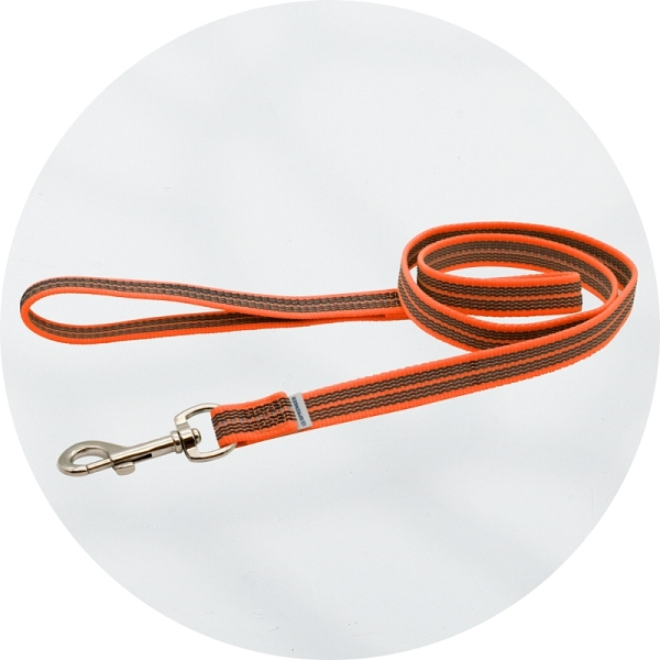 Herm Sprenger Neon Orange Reflective Rubberised Nylon Long Lead