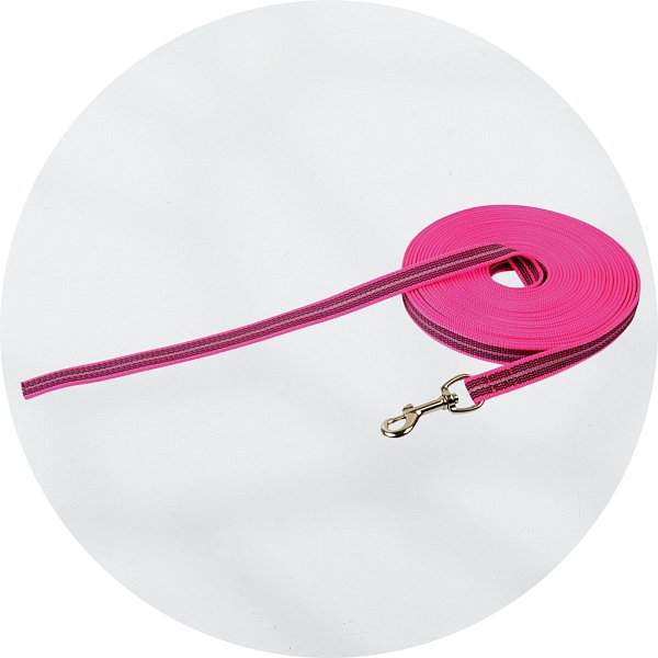 Herm Sprenger Neon Pink Reflective Rubberised Nylon Tracking Lead