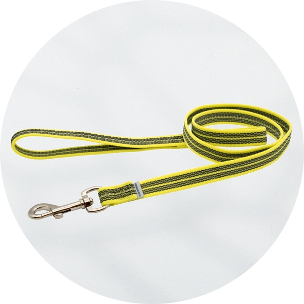 Herm Sprenger Neon Yellow Reflective Rubberised Nylon Long Lead