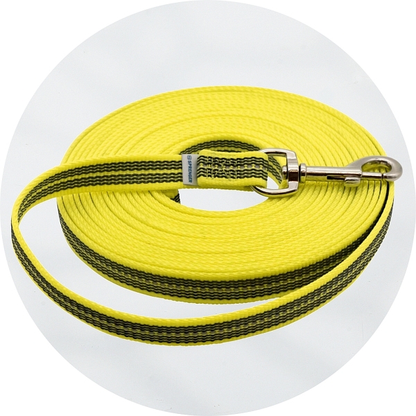 Herm Sprenger Neon Yellow Reflective Rubberised Nylon Tracking Lead