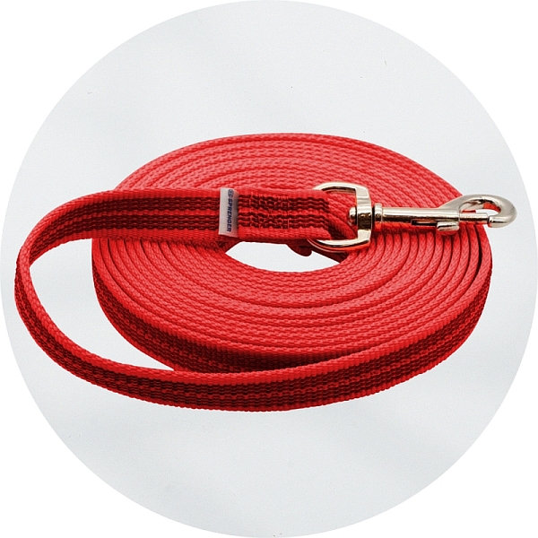 Herm Sprenger Red Reflective Rubberised Nylon Tracking Lead