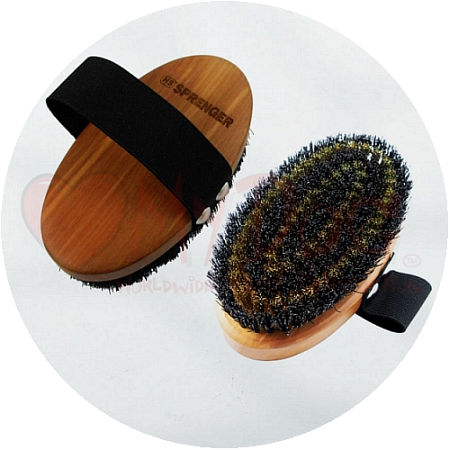 Herm Sprenger Pear Wood Dog Grooming Brush Fine Brass and Perlon Bristles