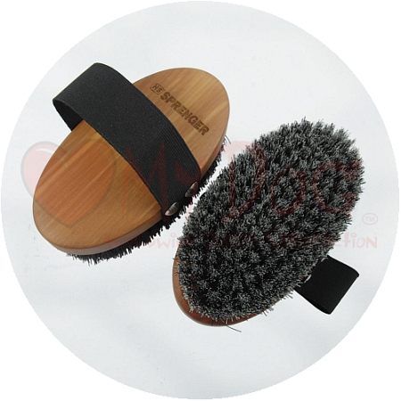 Herm Sprenger Pear Wood Dog Grooming Brush Natural Fibre Bristles